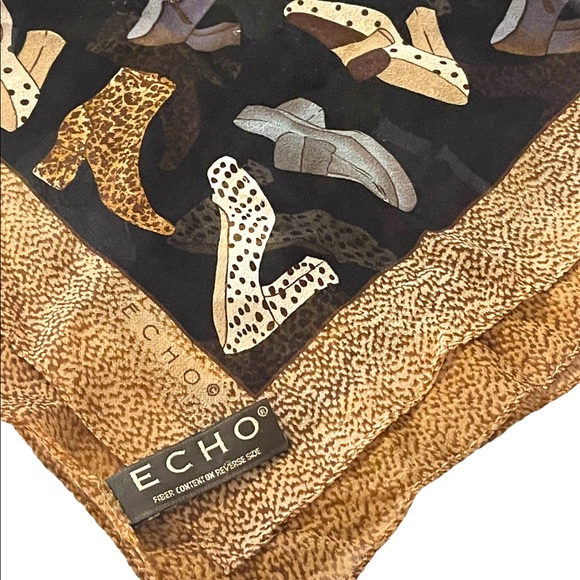 Echo Silk Leopard print shoes boots print scarf - Picture 12 of 12